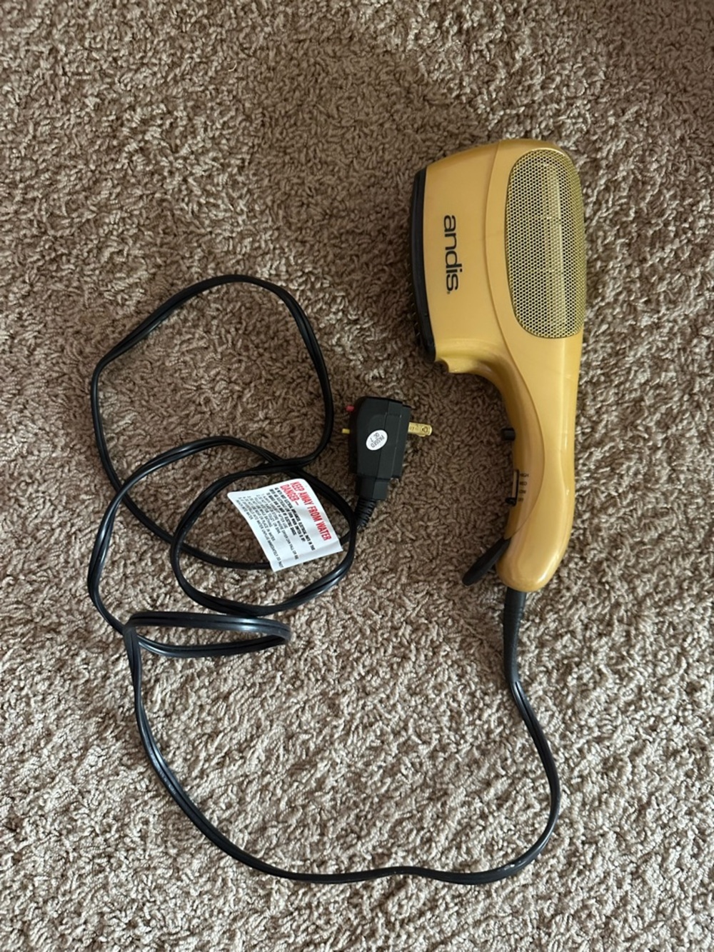 Andis Yellow Handheld Hair Dryer